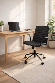 Orange Office Chair with Wheels √ê Modern Ergonomic Computer Chair with Armrests