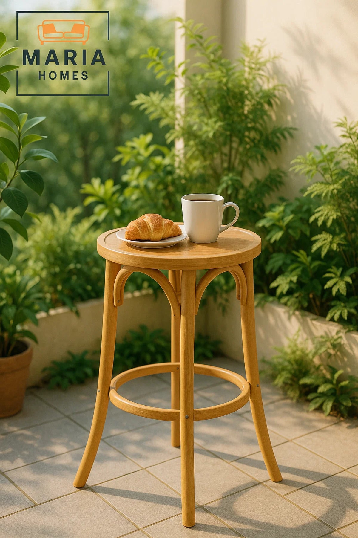 Modern Wooden Coffee Table | Natural Round Living Room Center Table