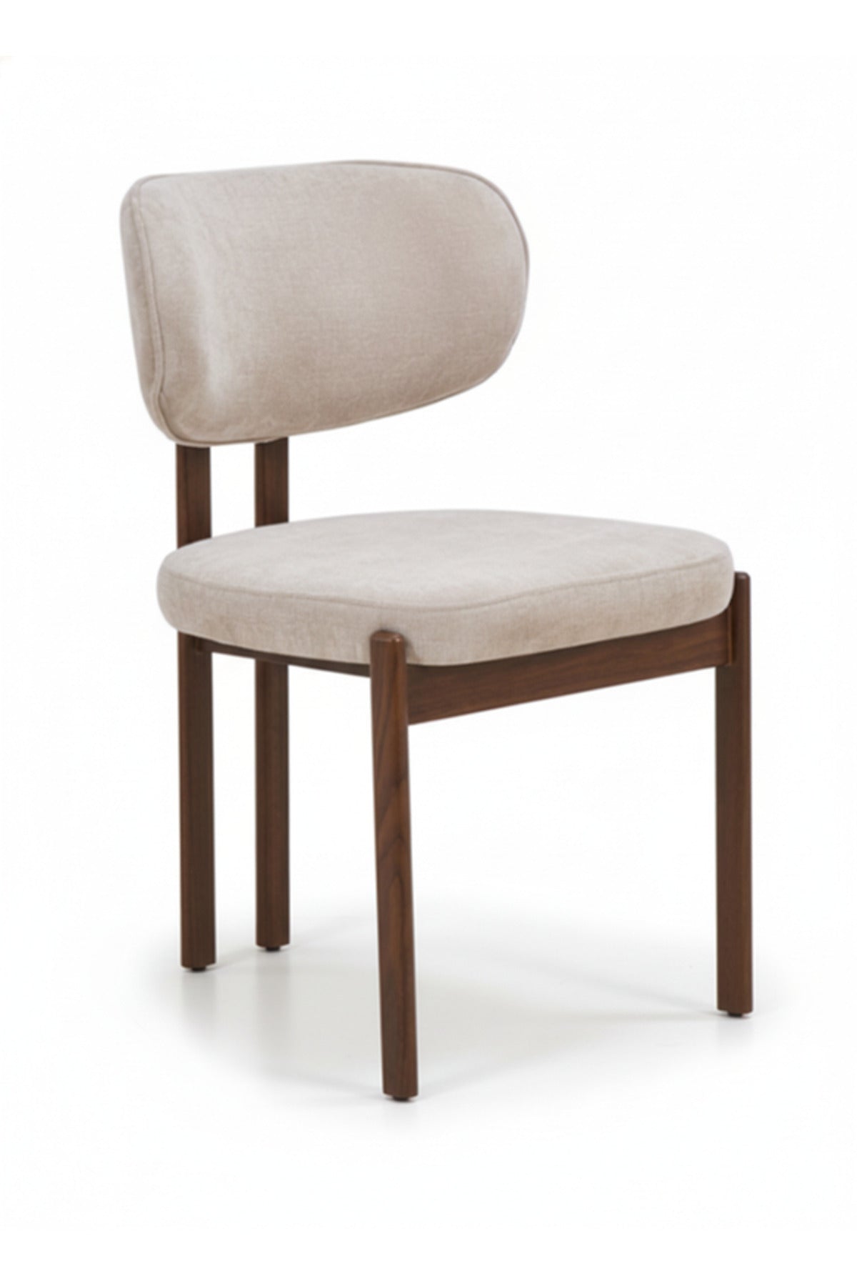 Beige Upholstered Chair with Wooden Legs, 80x49x48 CM beige upholstered chair Kitchen