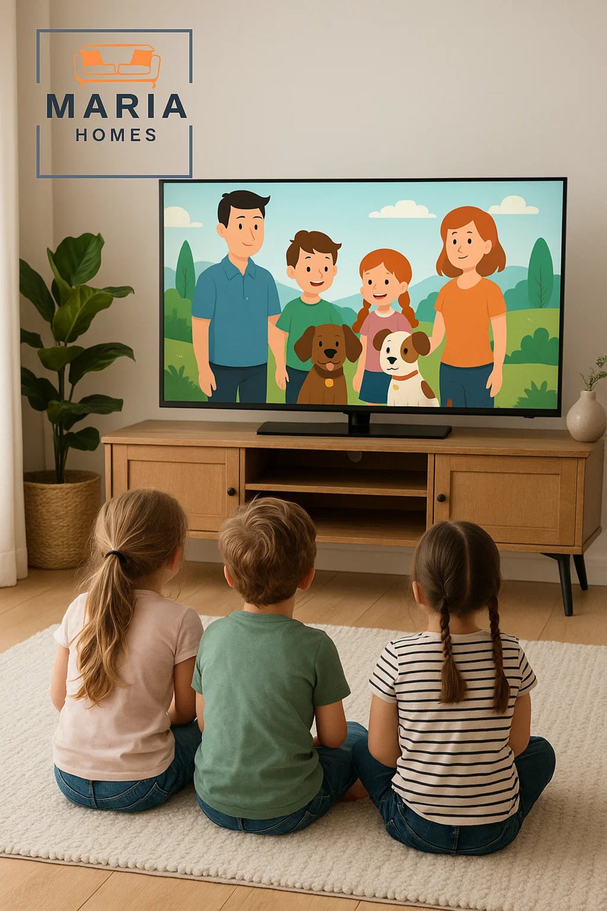 Wooden TV Stand with Paneled Doors and Black Metal Legs Ð 160x40x50 cm Brown Media Console