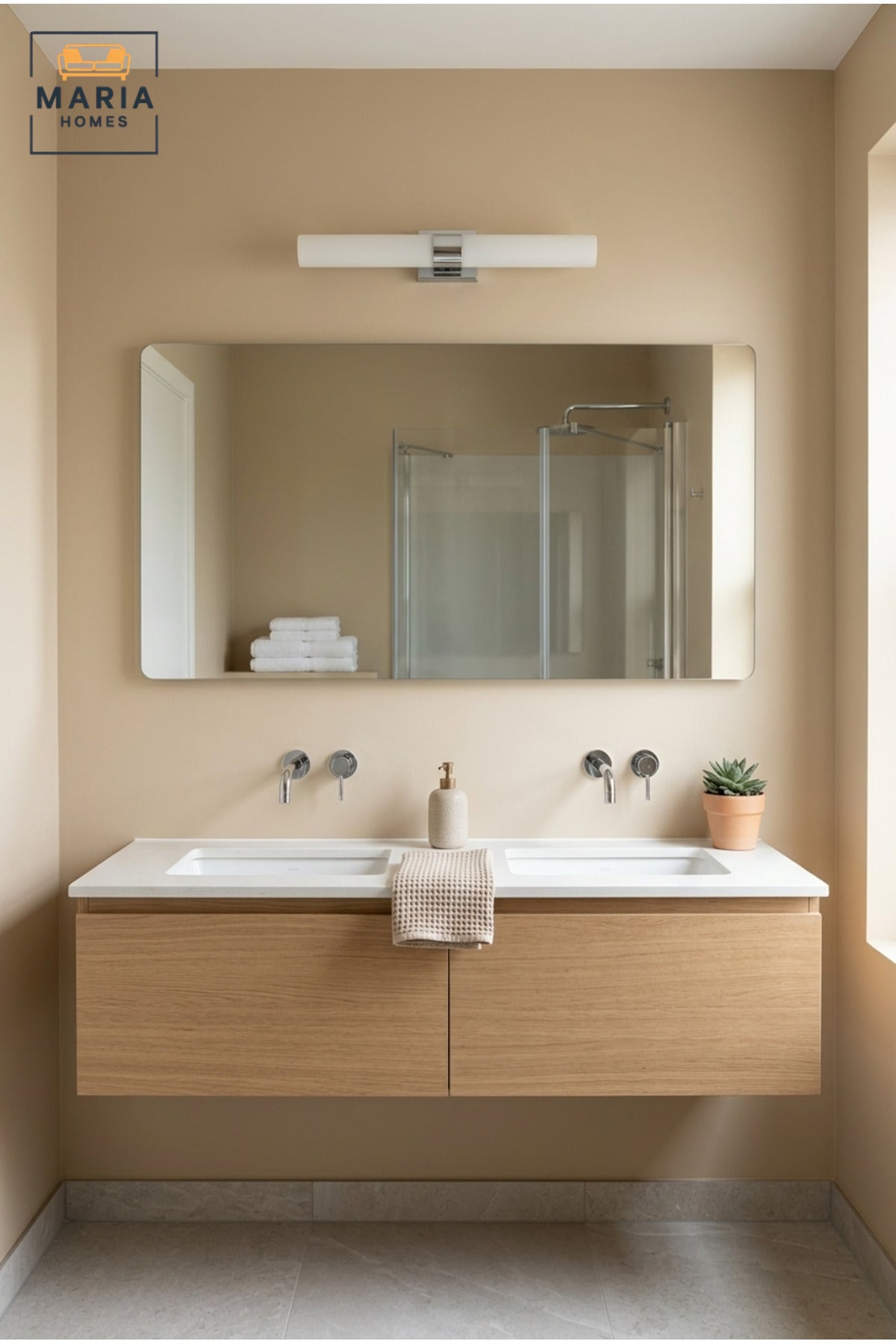 Frameless Rectangular Wall Mirror 120 × 60 cm with Soft Rounded Corners, Modern Decorative Mirror for Bathroom, Bedroom, Dressing Area, Hallway and Vanity