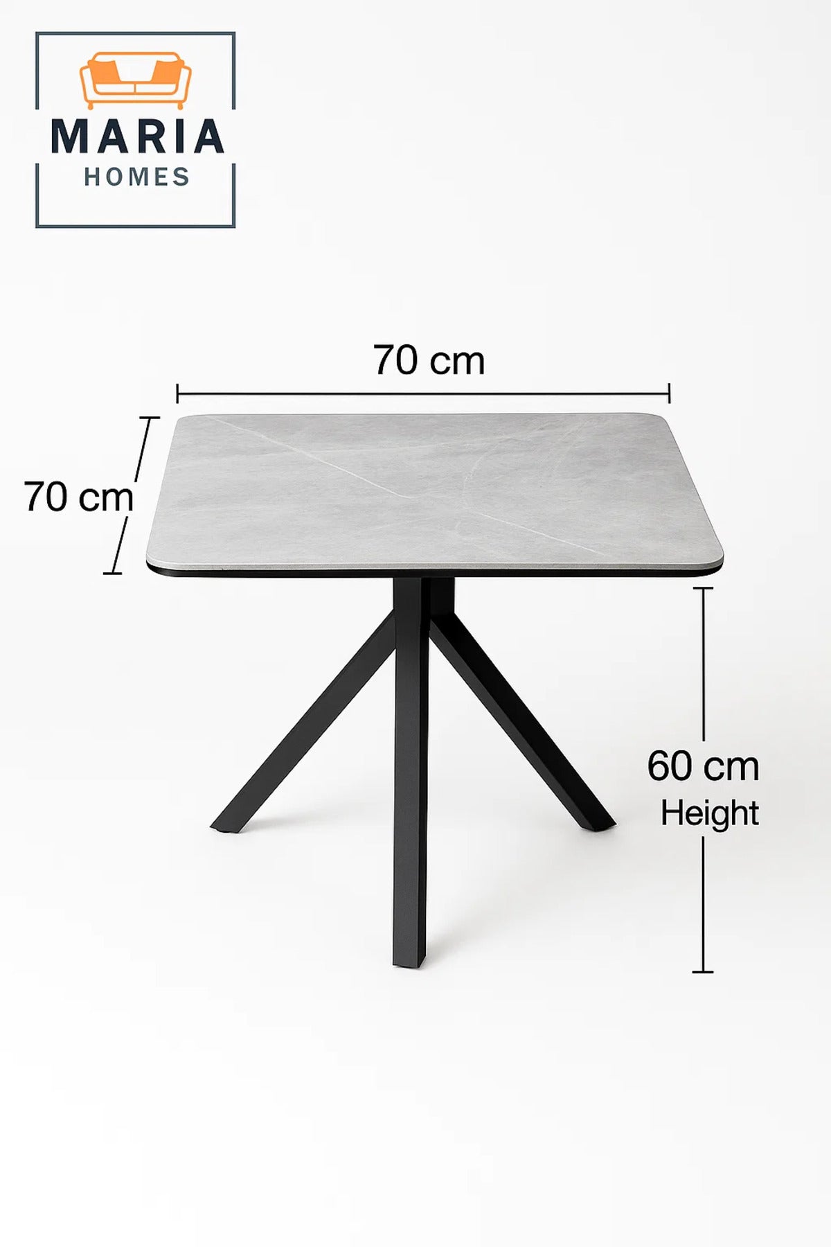 Square Grey Marble Dining Table √ê Modern Caf≈Ω, Restaurant, Office & Home Metal Furniture 70_70_60 cm