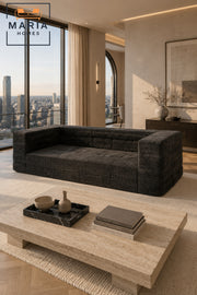 Modern Gray Upholstered Sofa Couch Comfortable Living Room Seating Furniture