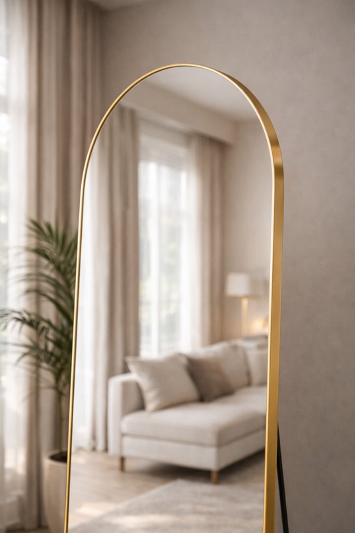 Silver Arched Full Length Standing Mirror 60x180cm Modern Floor silver arched full