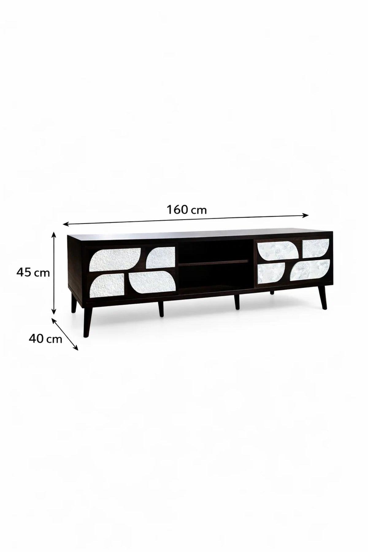 Brown TV Unit 160_40_45 cm √ê Modern Entertainment Center with Decorative Doors