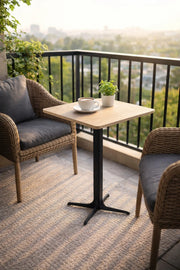 Beige Coffee Table with Black Base, 60x60x75 CM beige coffee table Dinner