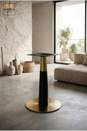 73 cm Metal Pedestal Table Base with Round Floor Plate and Top Mounting Bracket, Modern Support Stand for Dining, Café and Restaurant Tables