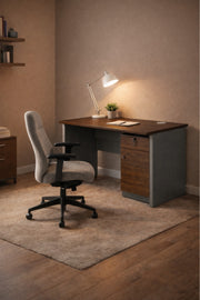 Sleek Dark Wood Office Desk with Storage Drawer √ê Compact Executive Desk
