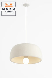 Oversized Textured White Dome Pendant Light