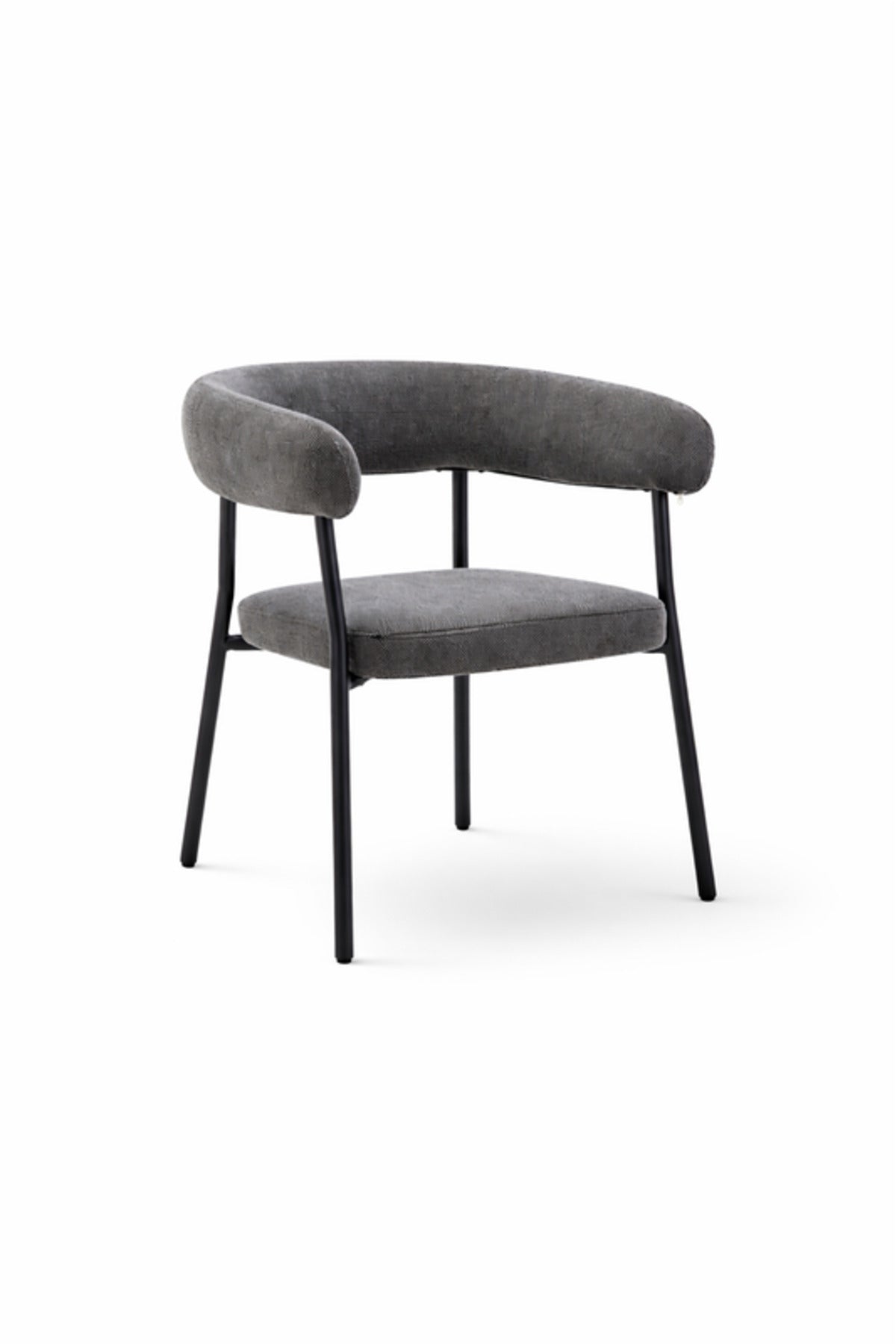 Dark Grey Fabric Dining Chair 53x52x73cm Modern Upholstered dark grey fabric Kitchen