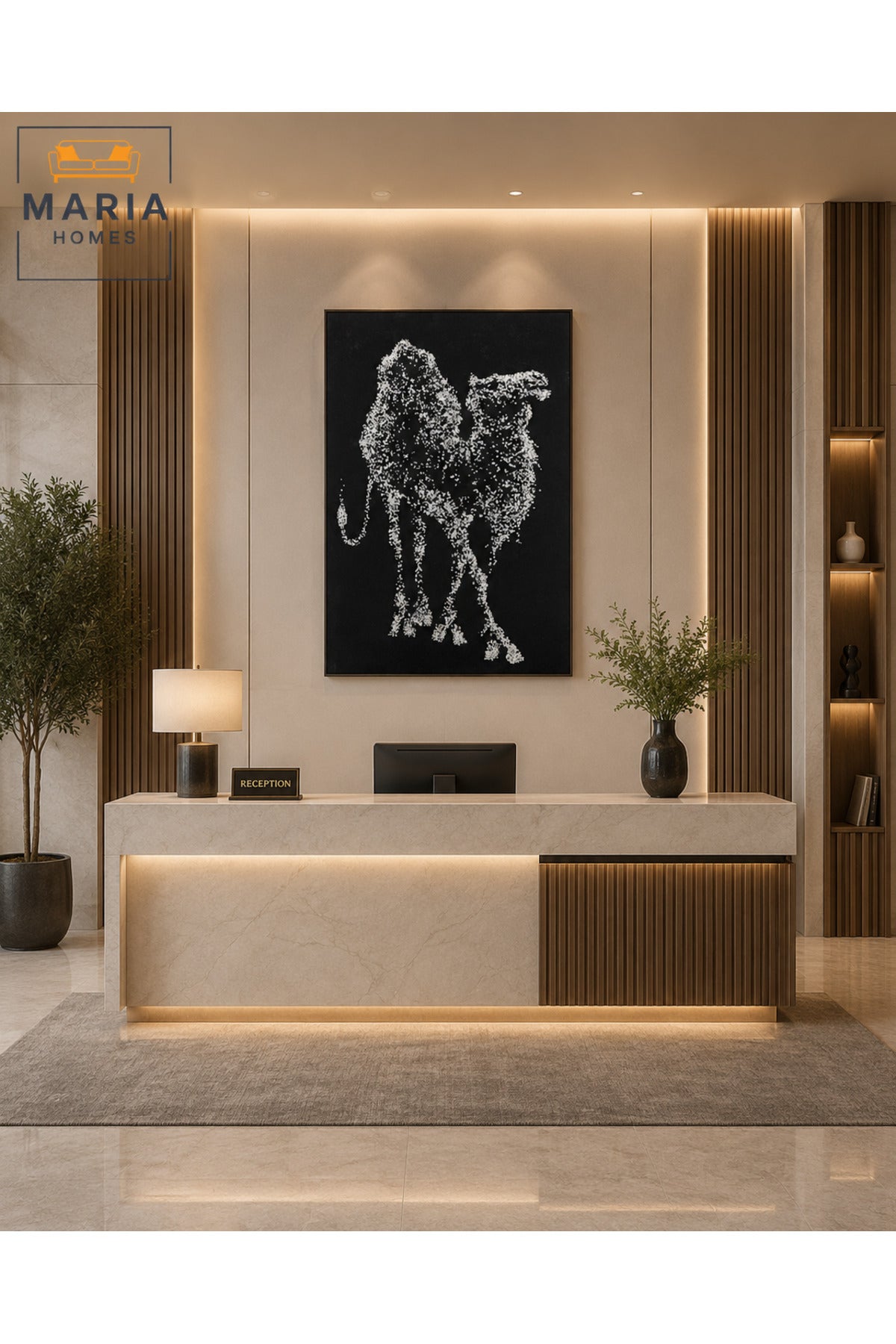 Abstract Camel Decorative Wall Art Panel for Living Room and Office 120x80cm