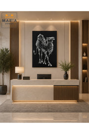 Abstract Camel Decorative Wall Art Panel for Living Room and Office 120x80cm