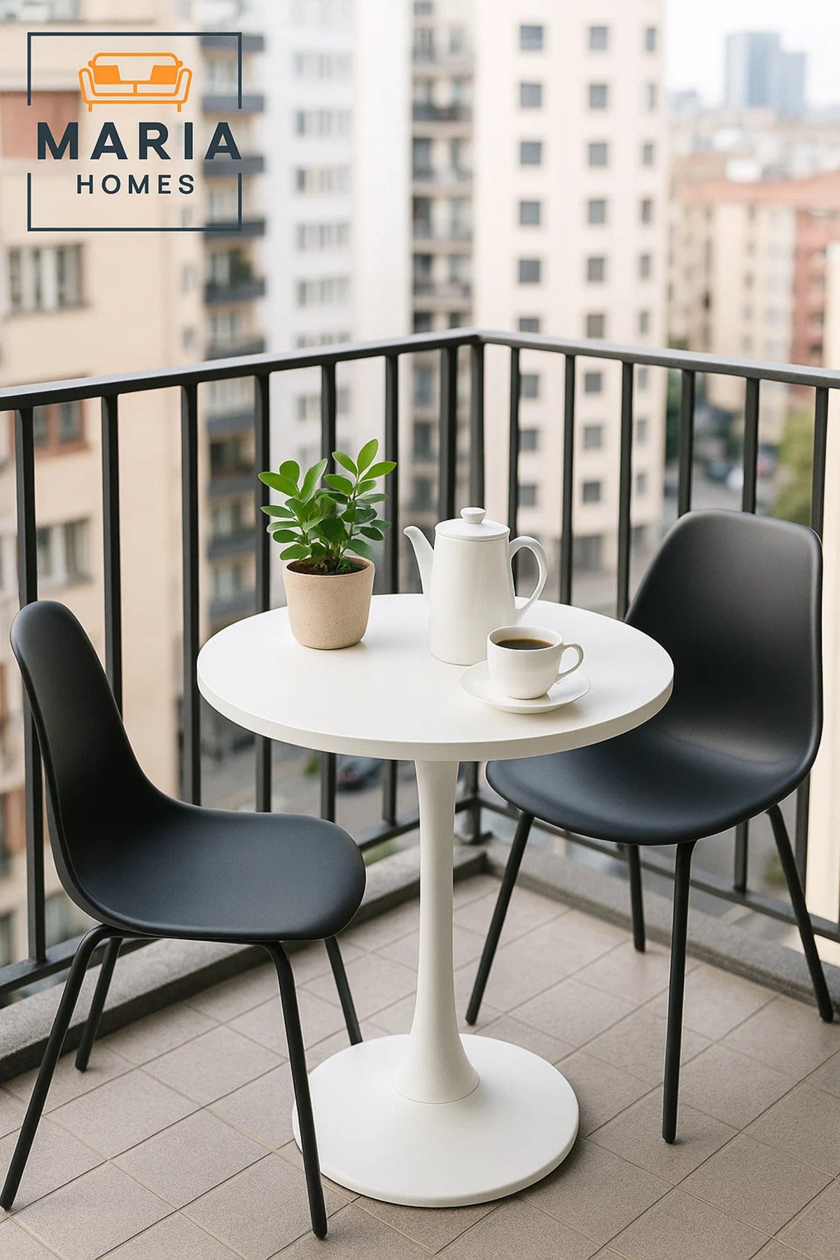 Modern White Round Pedestal Table Ð Sleek Dining or Accent Use-size 60cm