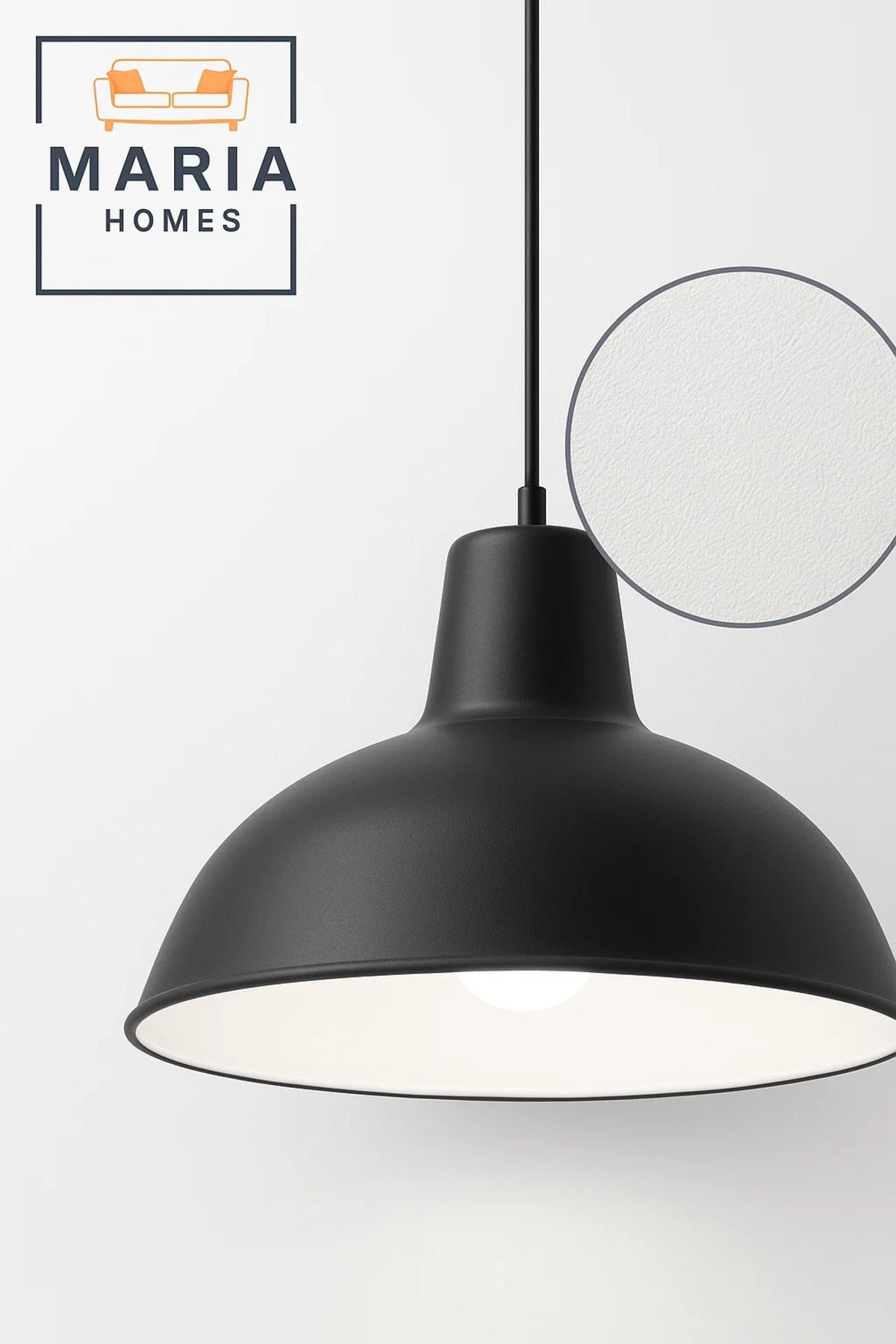 Industrial Black Metal Pendant Light