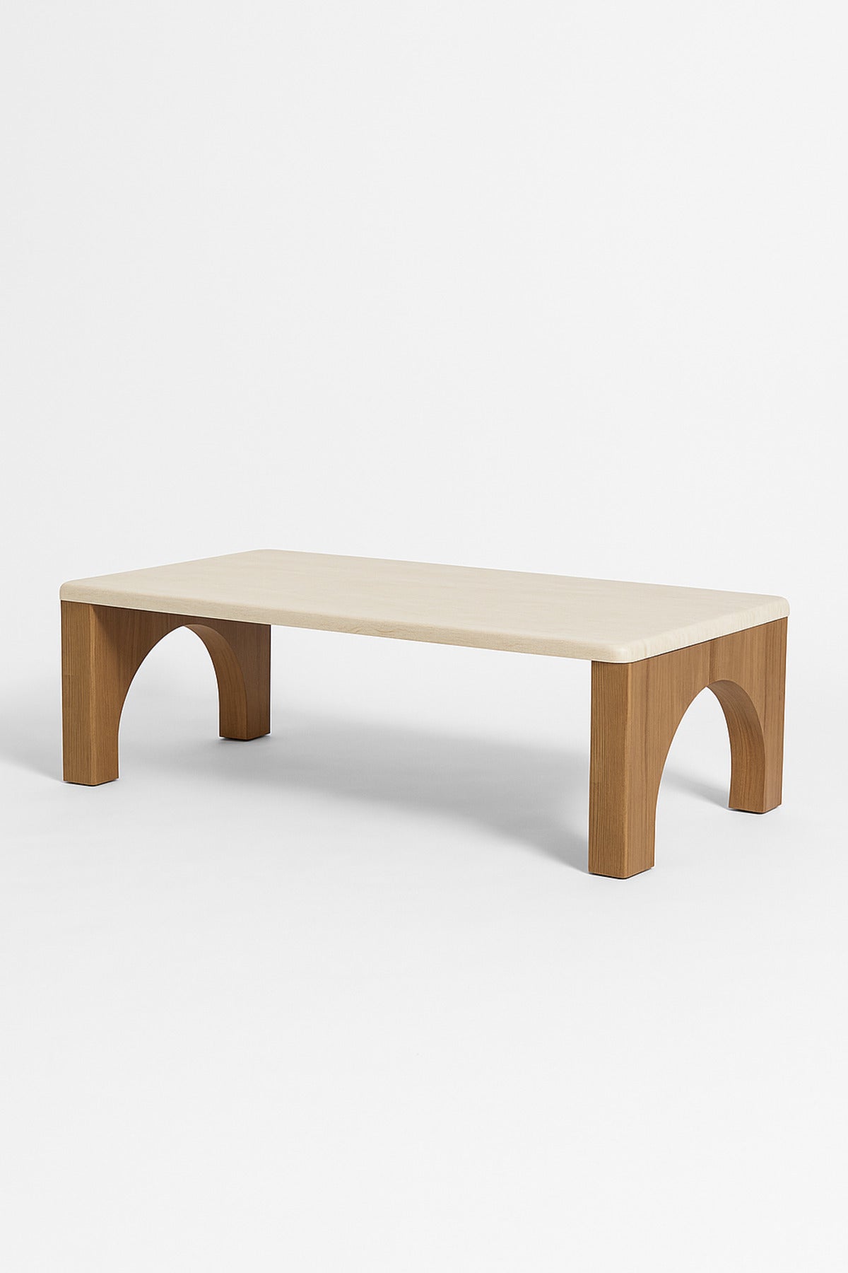 Modern Wooden Coffee Table with Brown Arched Legs Center Table for Living Room or Majlis130_70_45 cm