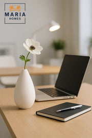 Modern White Decorative Vase Ð Teardrop Ceramic Table Vase for Home & Office Decor
