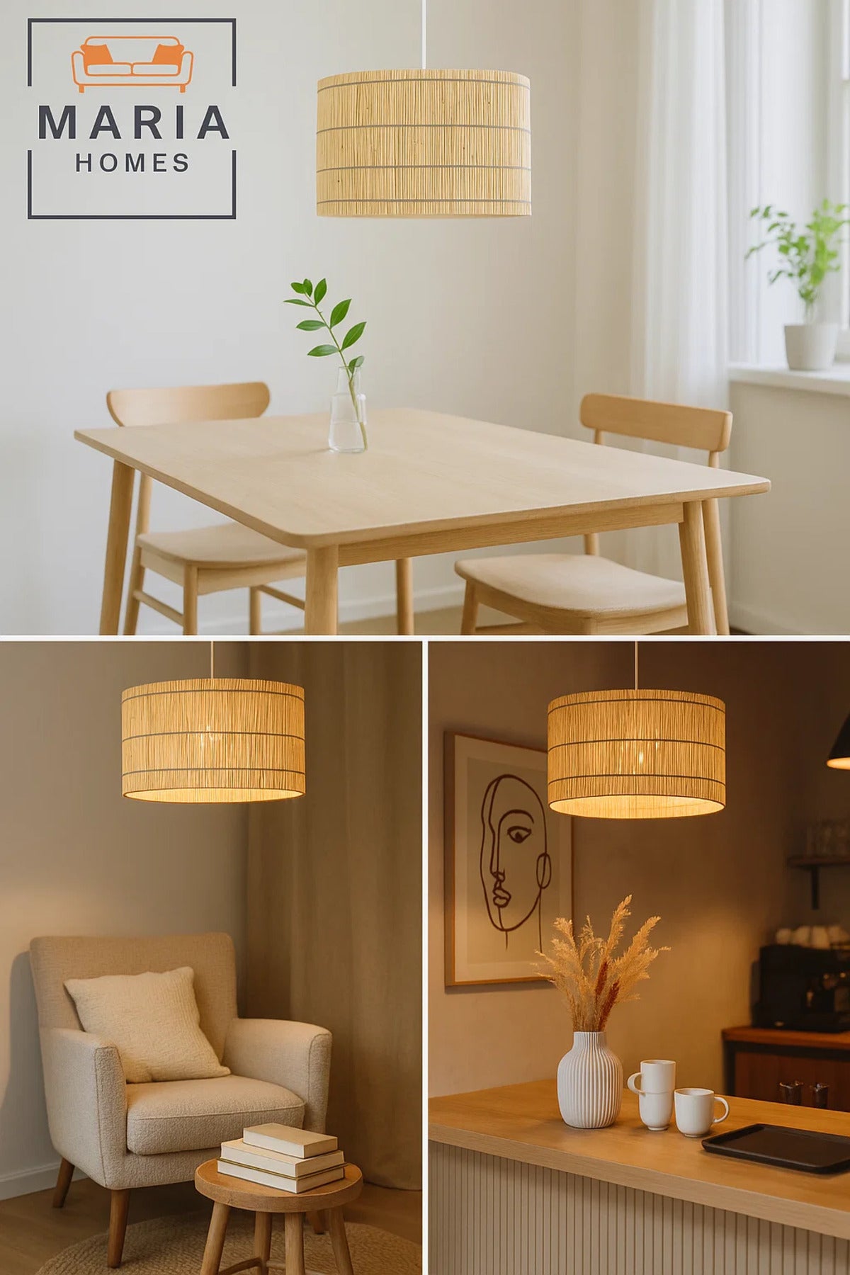 Cylindrical Bamboo Pendant Light