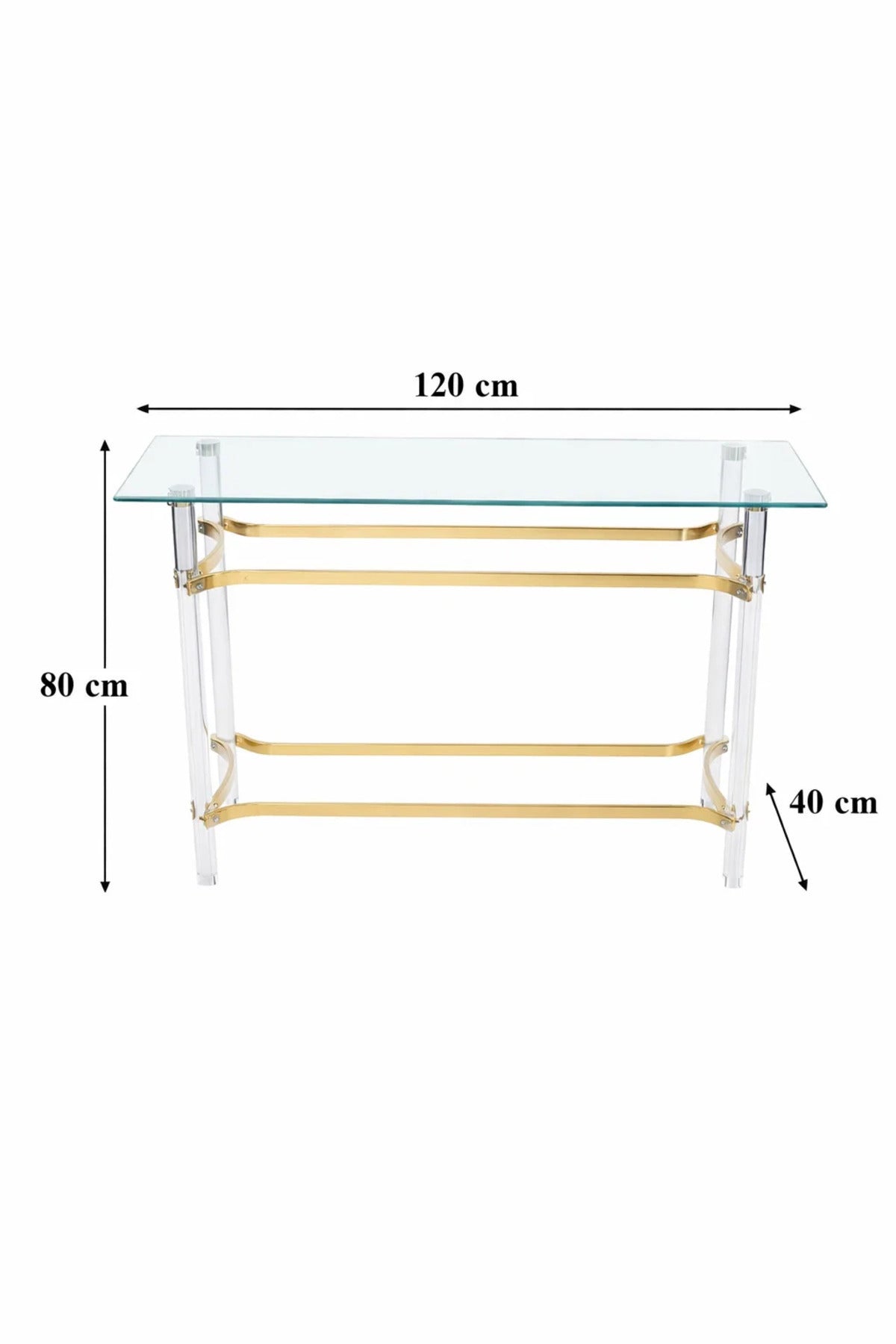 Premium Gold and Acrylic Console Table Modern Glass Top Entryway Furniture Stylish Hallway Stand