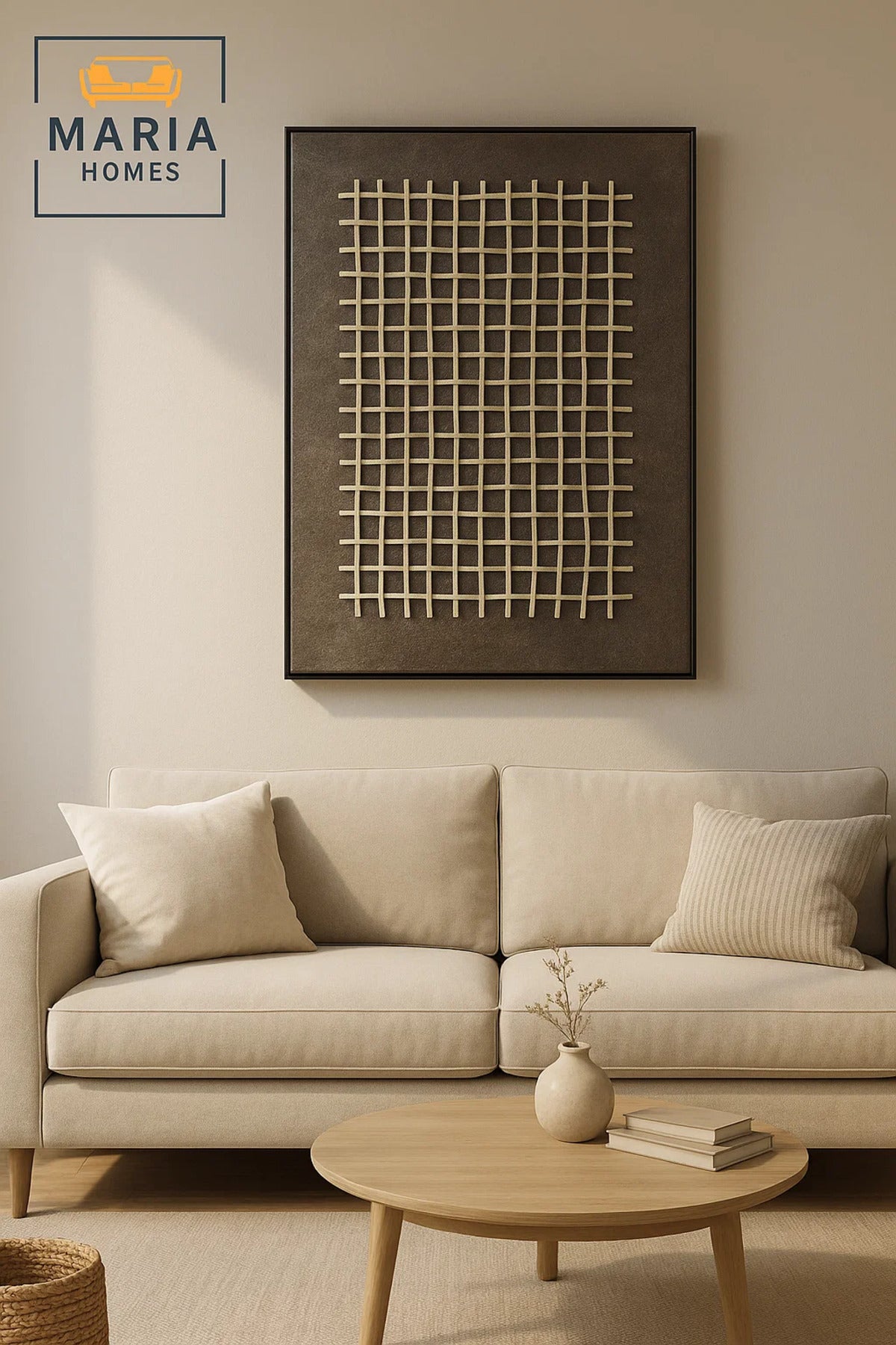 Modern 3D Wall Art Ð Brown Woven Pattern Decorative Panel 120_80 cm