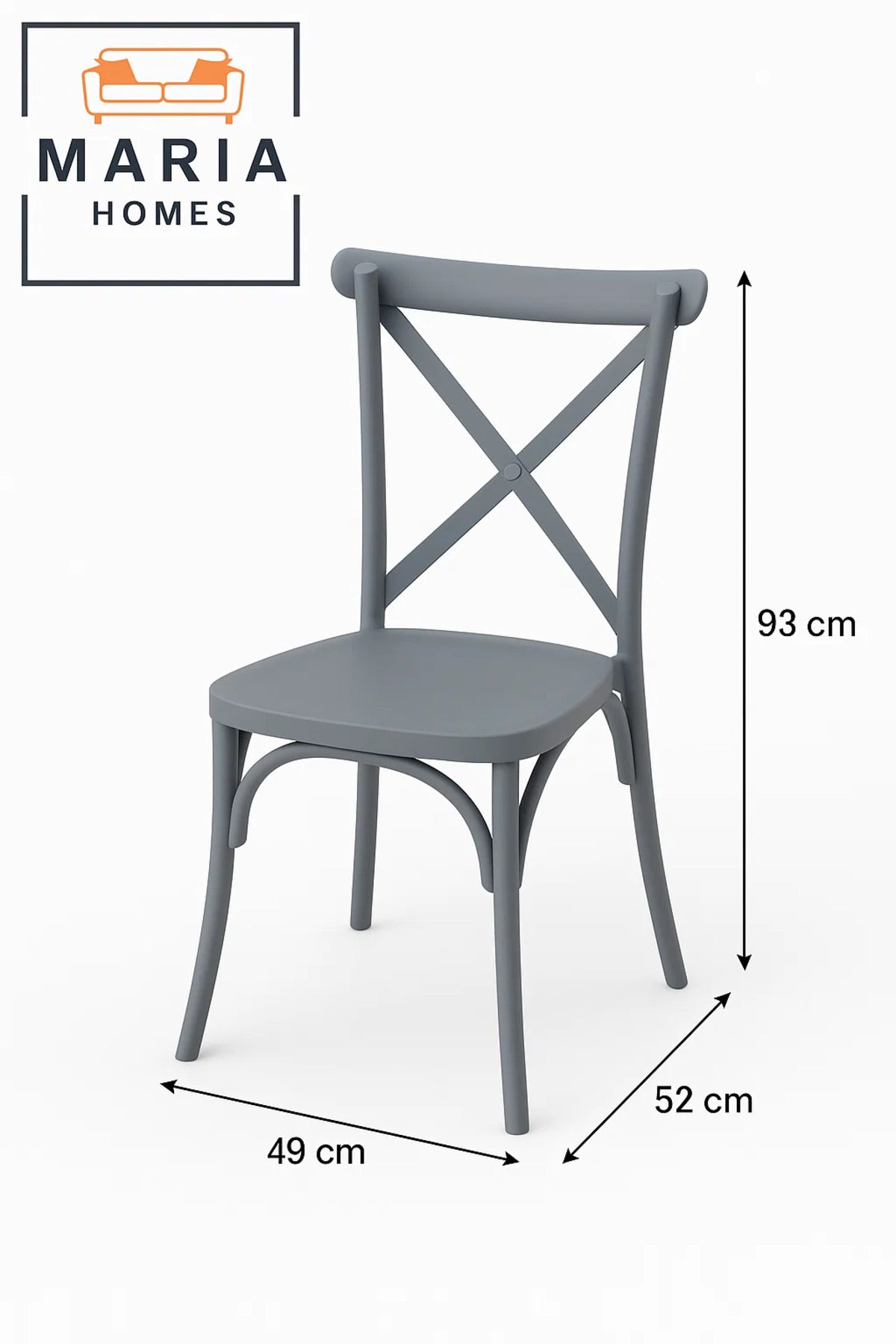 Gray Cross Back Dining Chair Ð Durable Plastic Chair for Kitchen, CafŽ, Garden or Event Seating