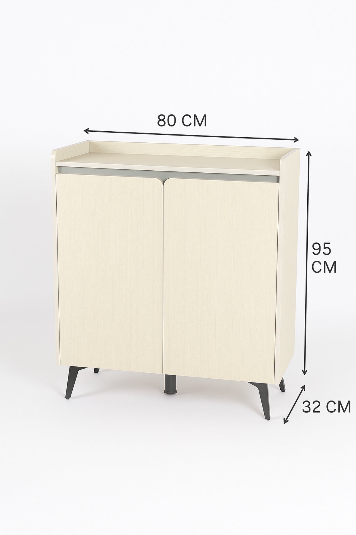 Modern Bouguer Storage Cabinet Ð 2-Door Wooden Sideboard with Metal Legs 80_32_95 cm