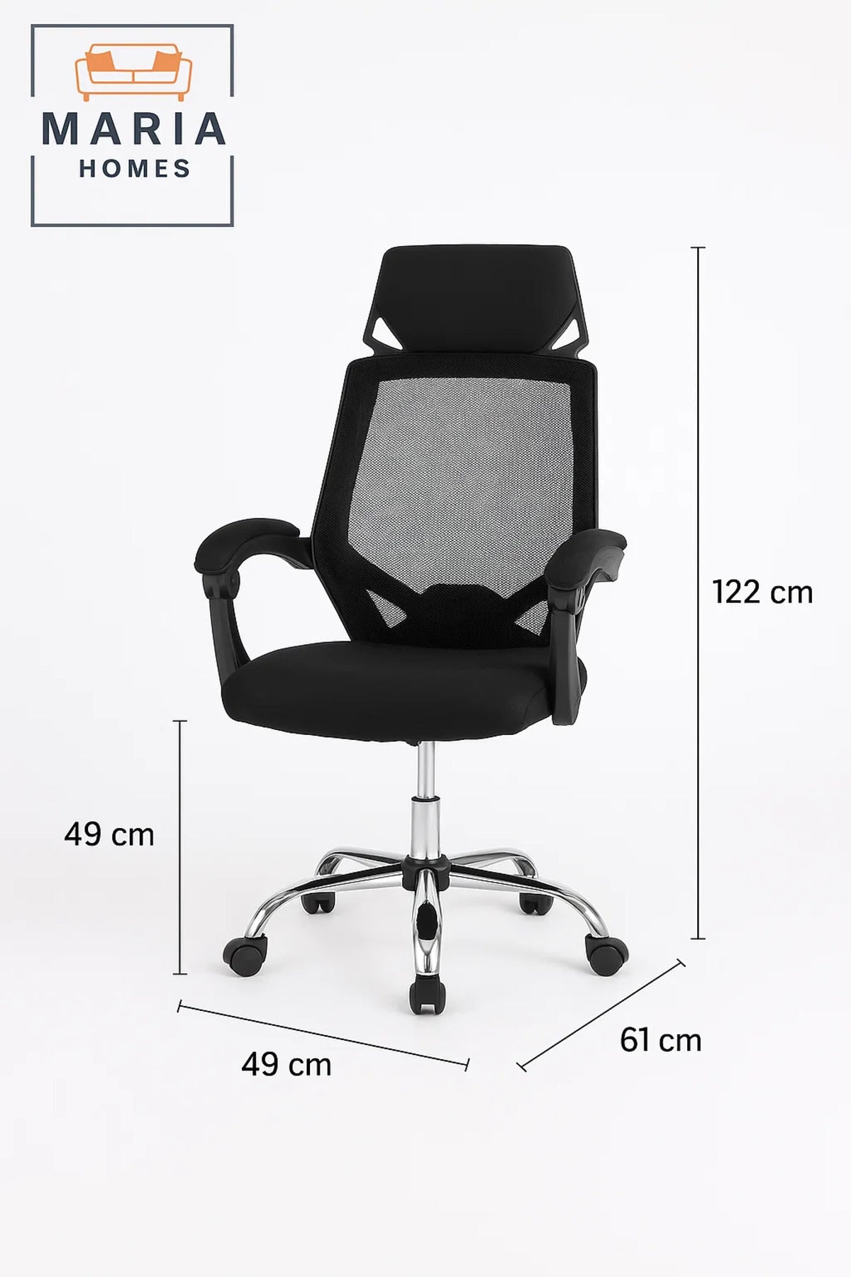 Black Ergonomic Office Chair with Mesh Back and Padded Armrests Ð Adjustable and Breathable Design