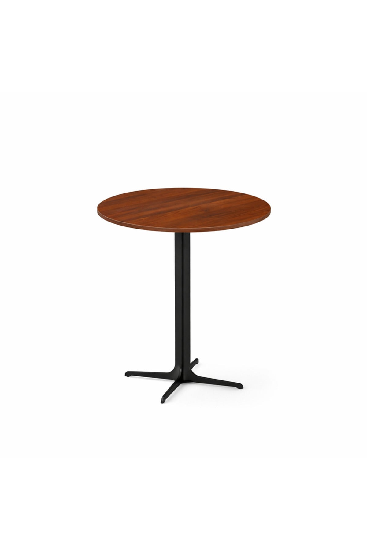 Modern Brown Round Coffee Table with Black Base, 70x70x75 CM modern brown round Dinner