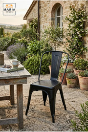 Modern Black Outdoor Chair – Stackable Patio Chair for Garden, Balcony, Café & Outdoor Dining