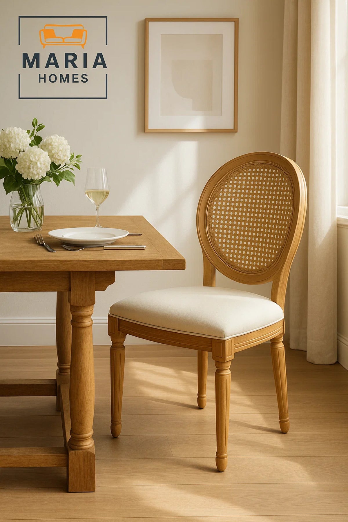 Vintage Rattan Back Dining Chair
