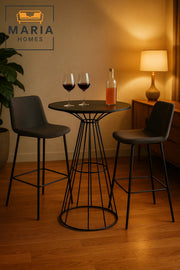 Round Accent Table with Wire Cone Base and Solid Top