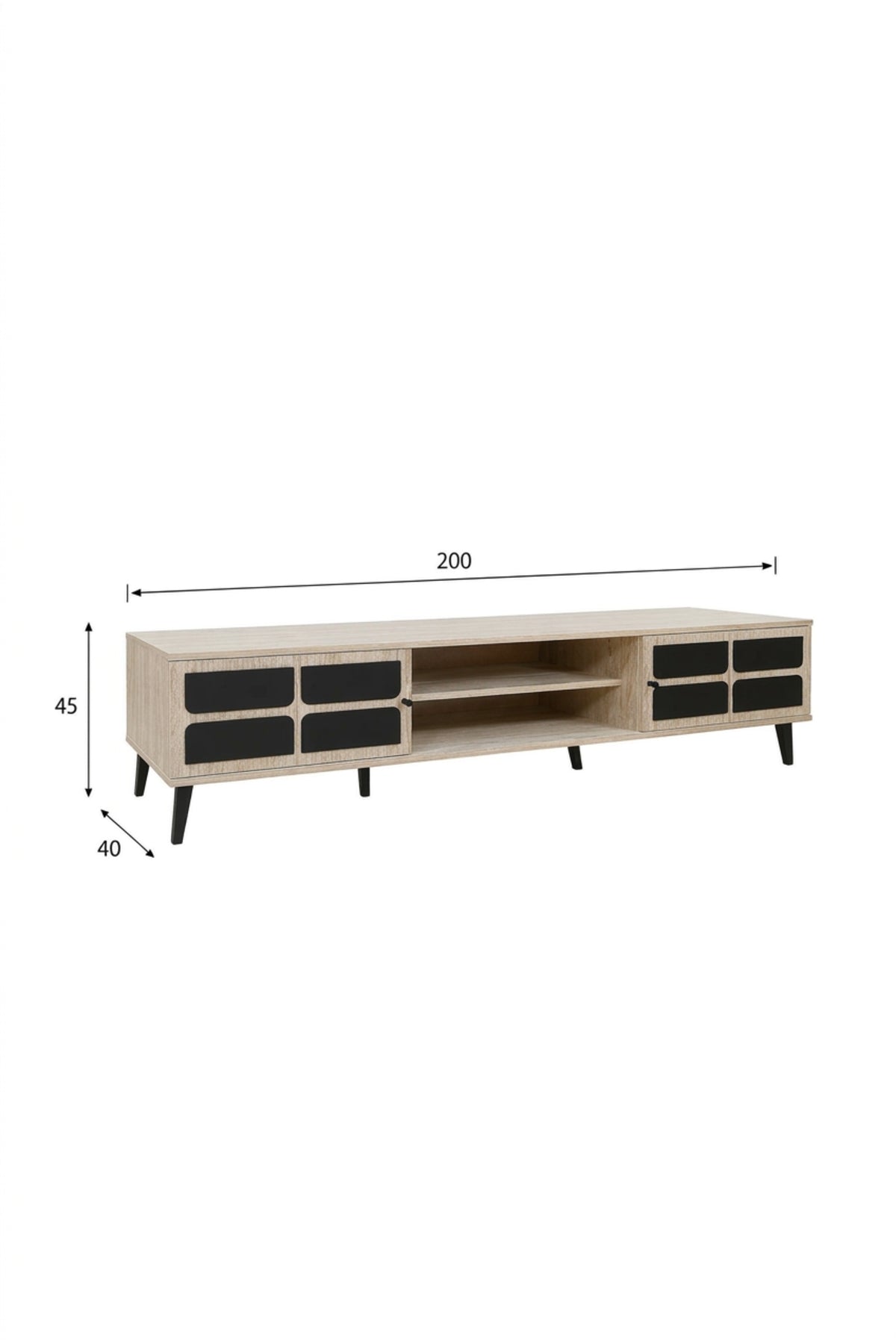Modern TV Unit with Storage Cabinets and Open Shelving √ê Scandinavian Entertainment Center