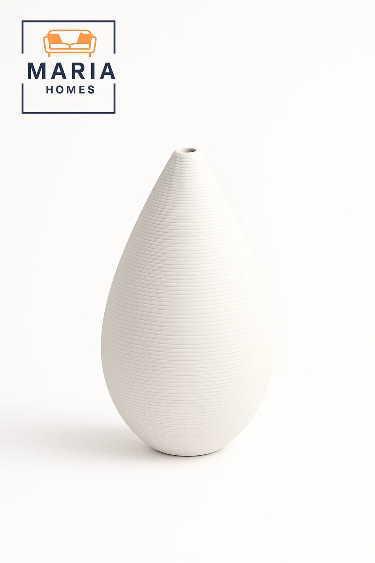 Modern White Decorative Vase Ð Teardrop Ceramic Table Vase for Home & Office Decor