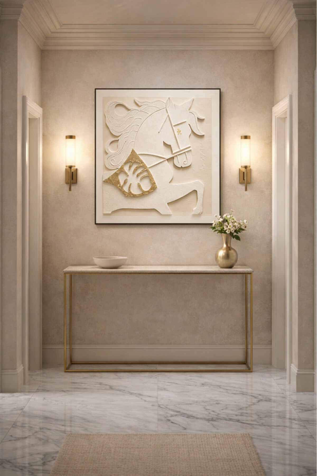 Decorative Horse Design Wall Art Panel for Living Room and Office 100x100cm decorative