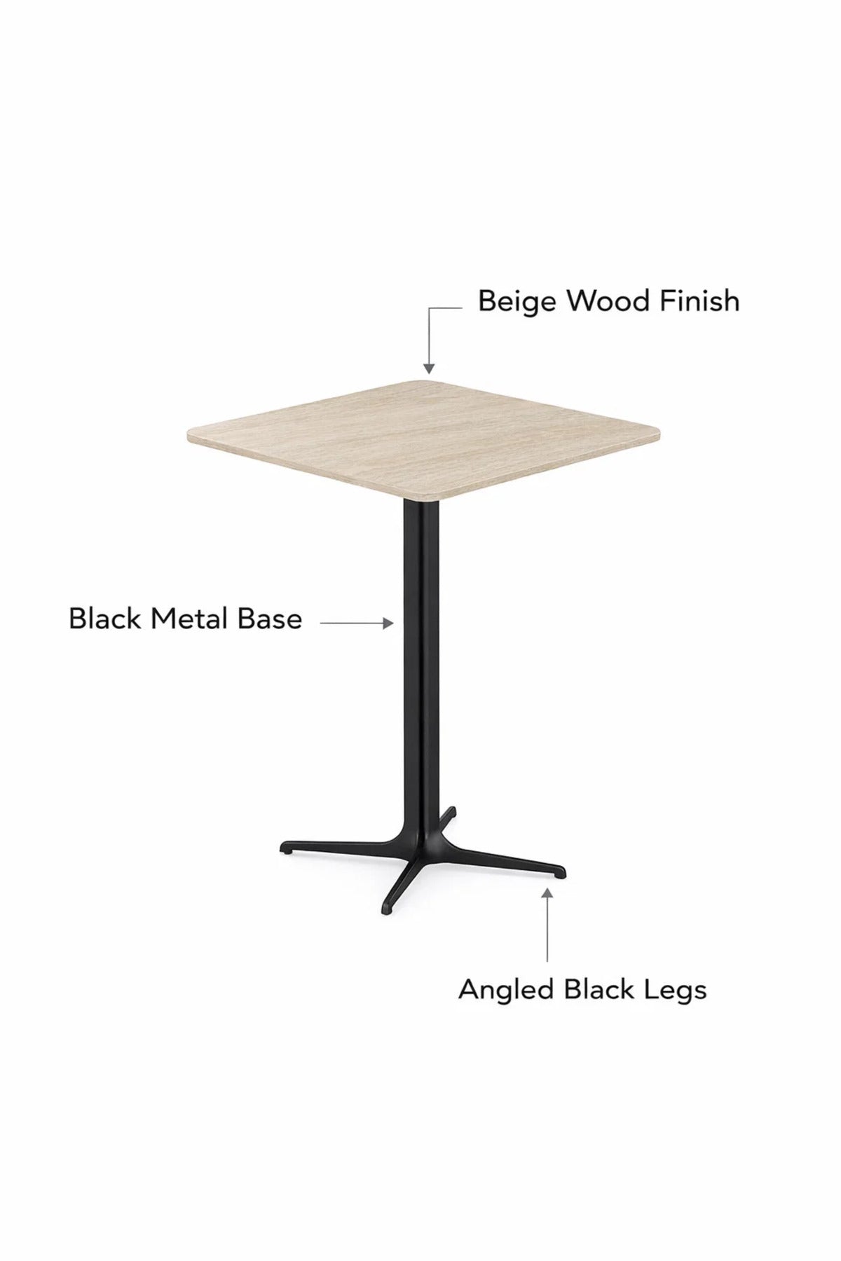 Beige Coffee Table with Black Base, 70x70x75 CM beige coffee table Dinner