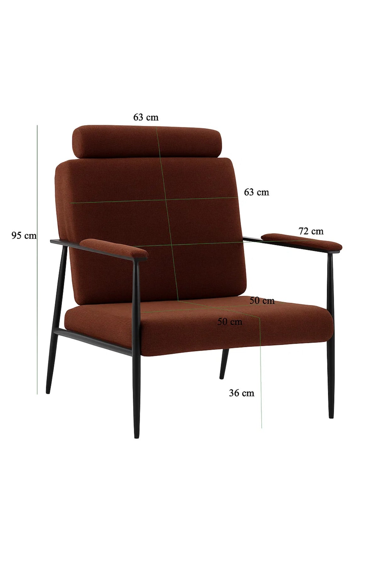 Luxury Coffee Lounge Chair with Headrest for Living Room Office, Modern Premium Comfortable Armchair
