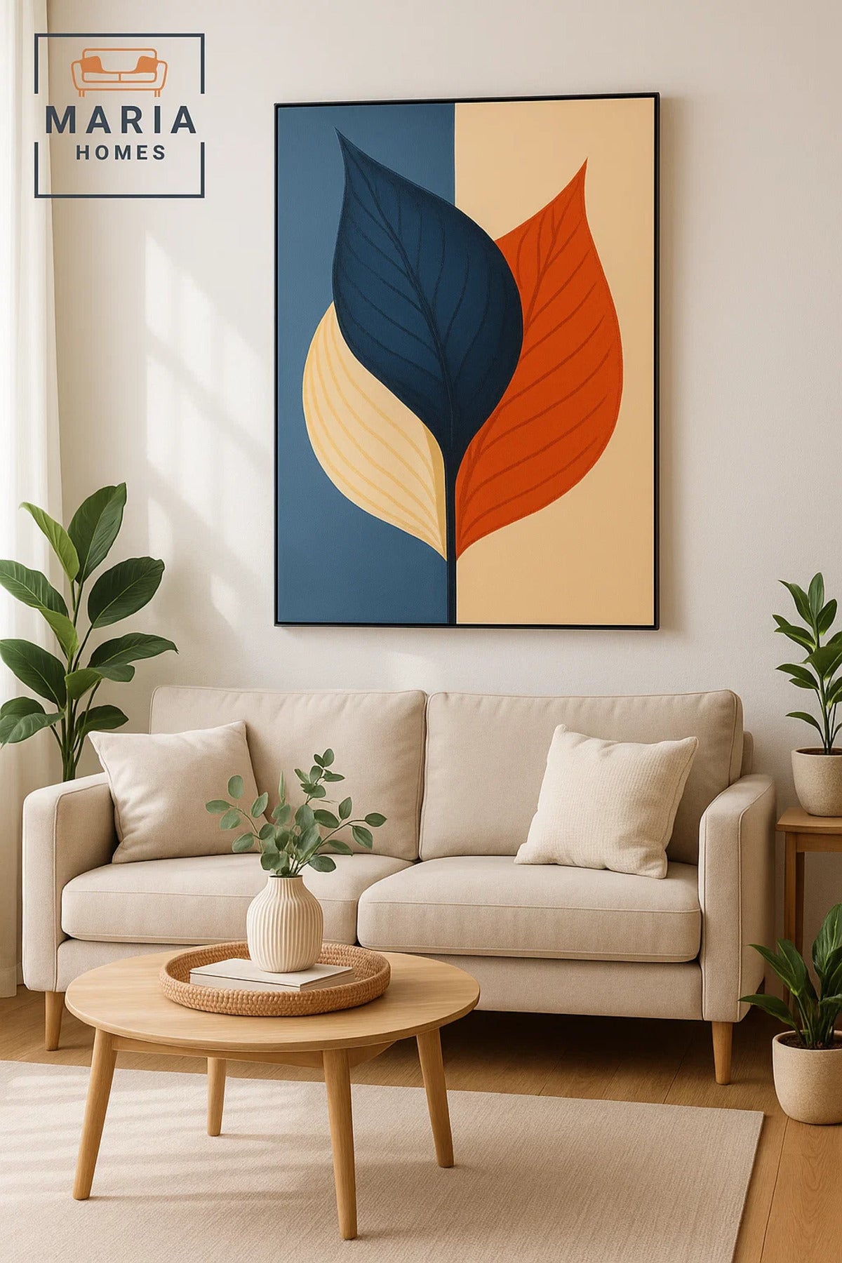 Colorful Leaf Abstract Wall Art Ð Modern Bold Decor for Living Room, Bedroom & Office - 120*80CM