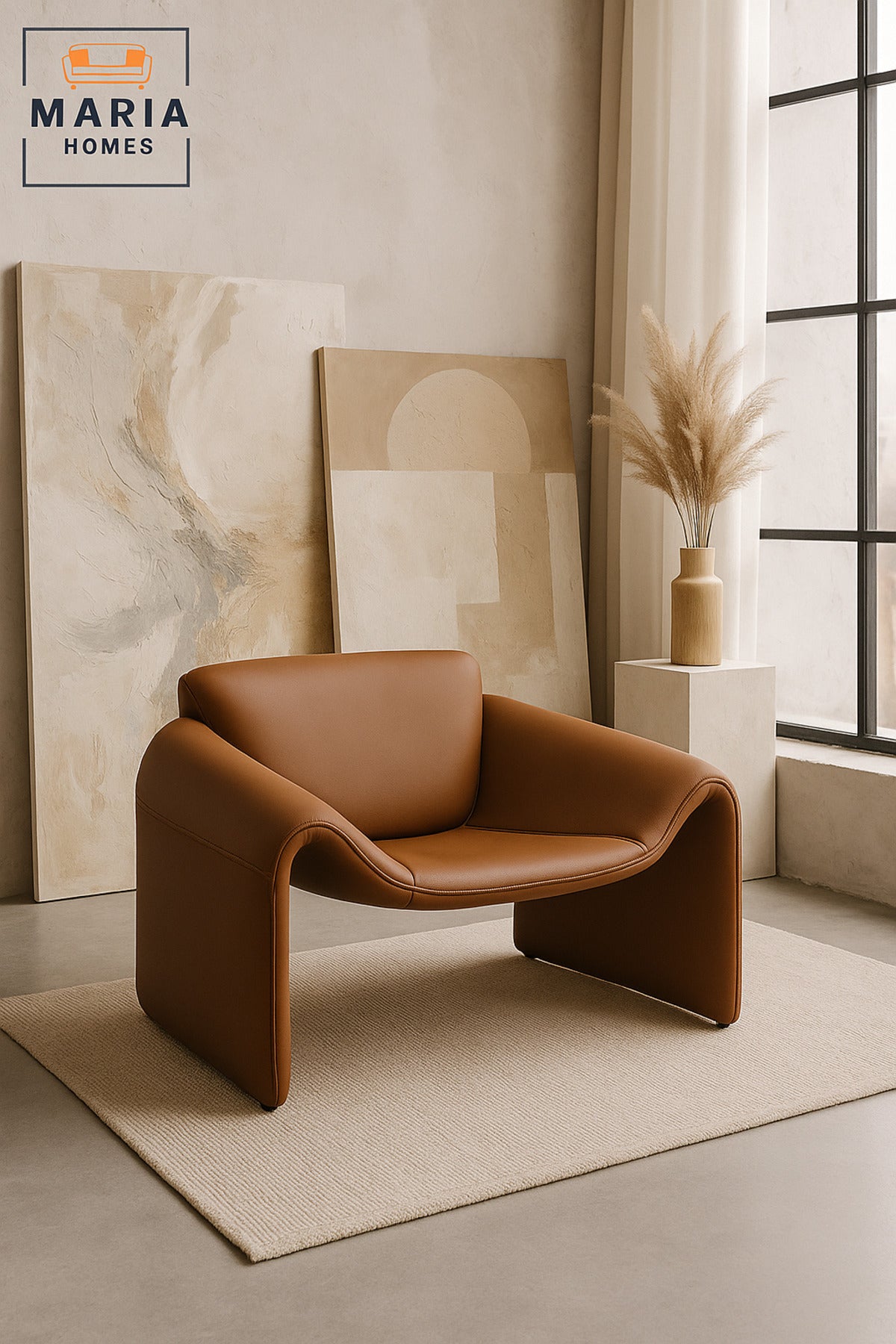 Coffee Brown Modern Lounge Chair Ð Minimalist Contemporary Accent Seat for Living Room or Office