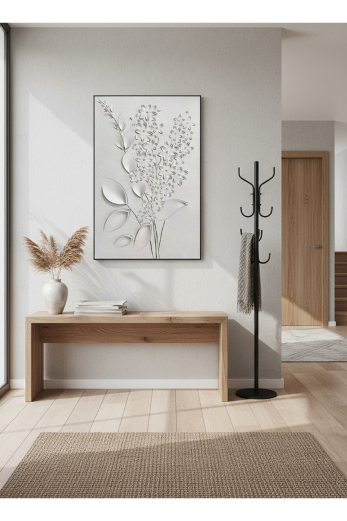 Elegant Floral Decorative Wall Art Panel for Living Room and Bedroom 120x80cm elegant