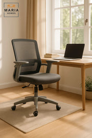 Ergonomic Grey Office Chair with Adjustable Armrests Ð Mesh Back, Swivel & Comfortable Design