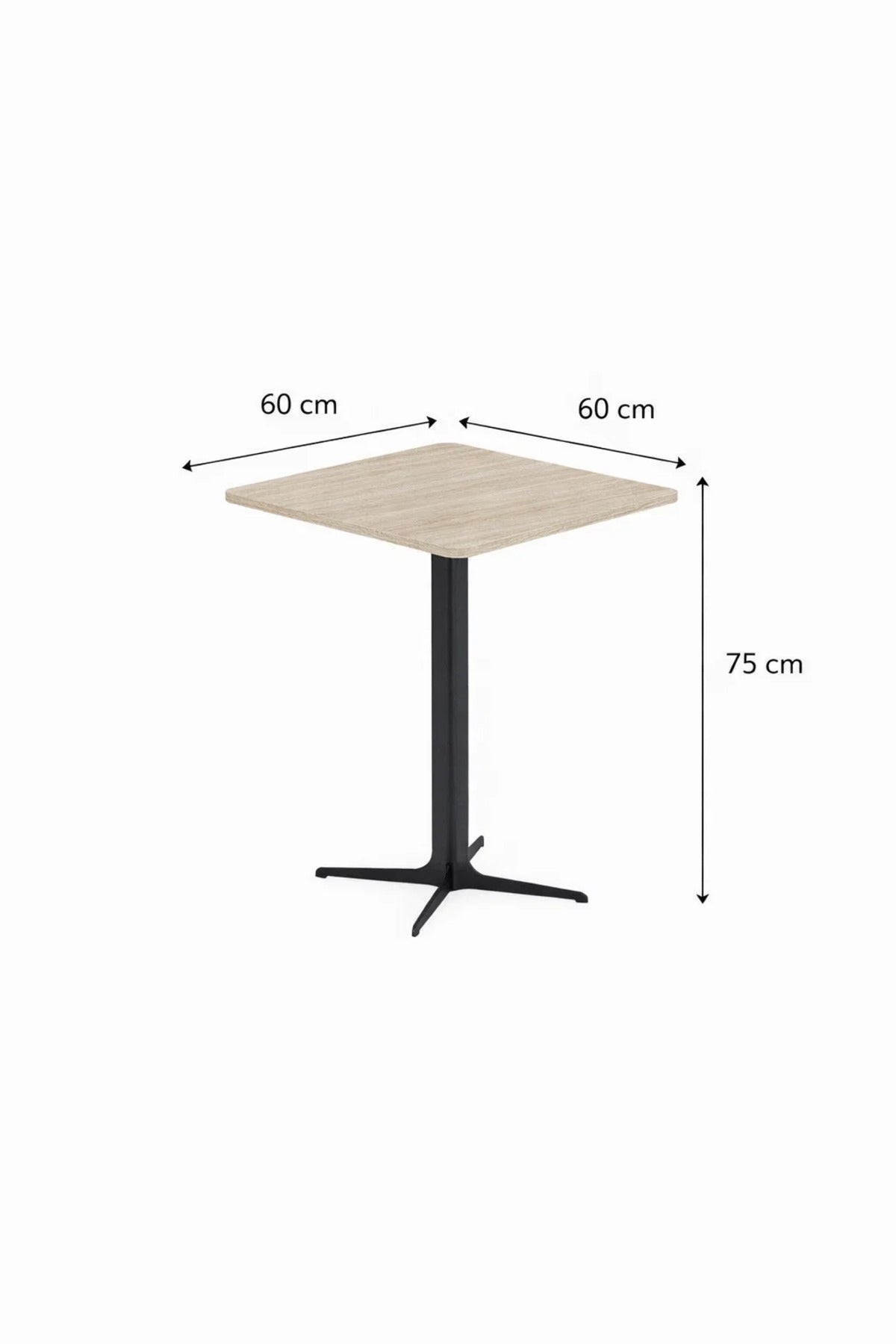 Beige Coffee Table with Black Base, 60x60x75 CM beige coffee table Dinner