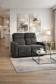 Modern Grey Recliner Sofa Chair Ð Comfortable Dual Seater with Adjustable Backrest