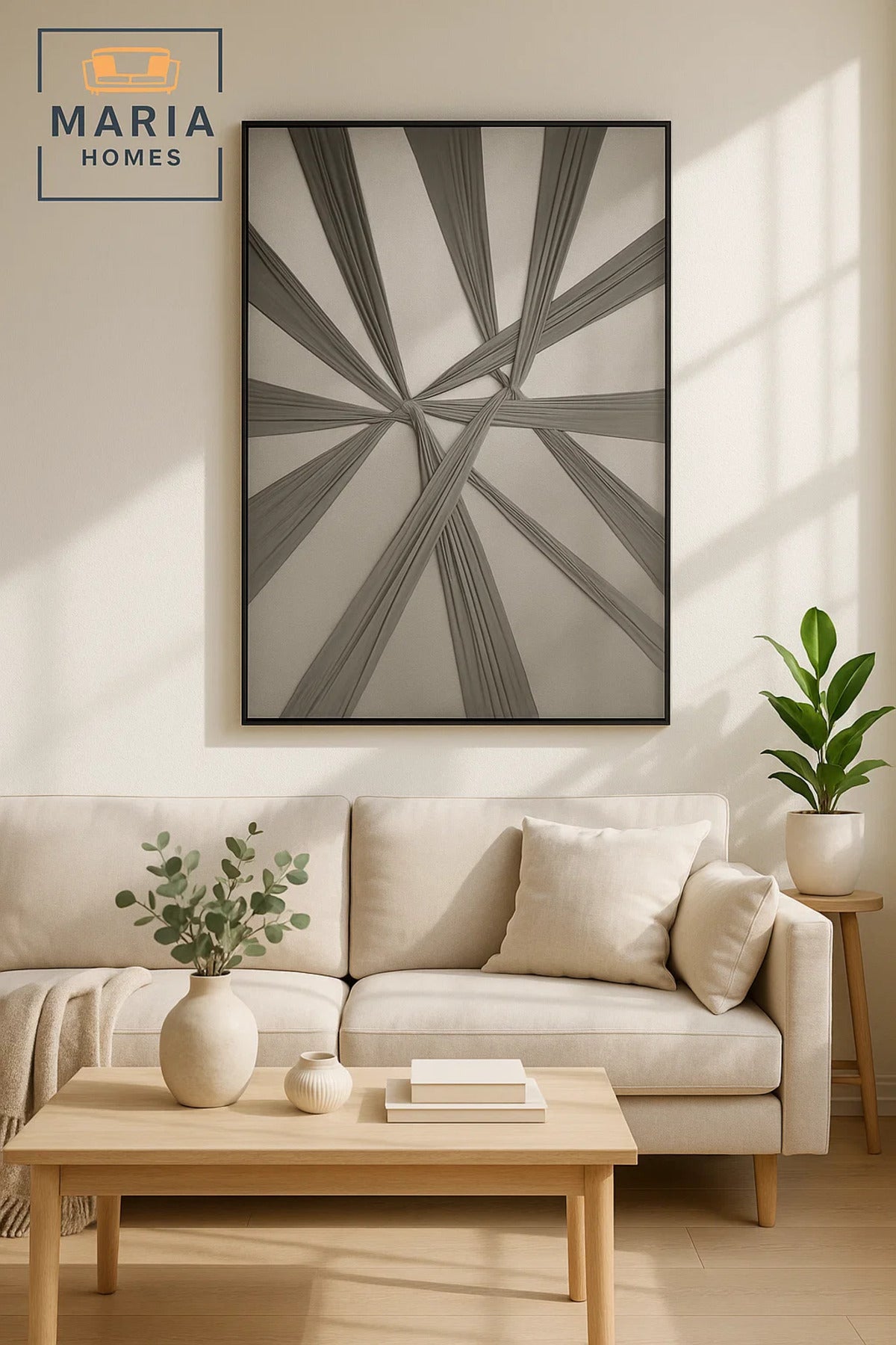 Modern Abstract Wall Art – Textured Grey Canvas – Minimalist Home Decor Painting