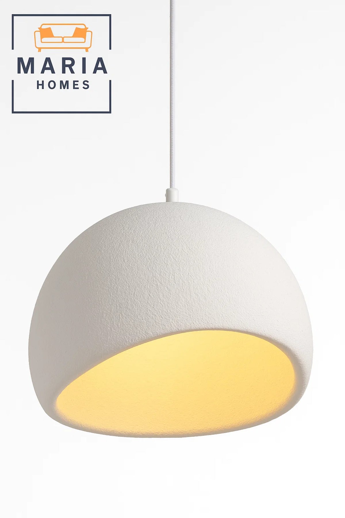 Textured White Dome Pendant Light