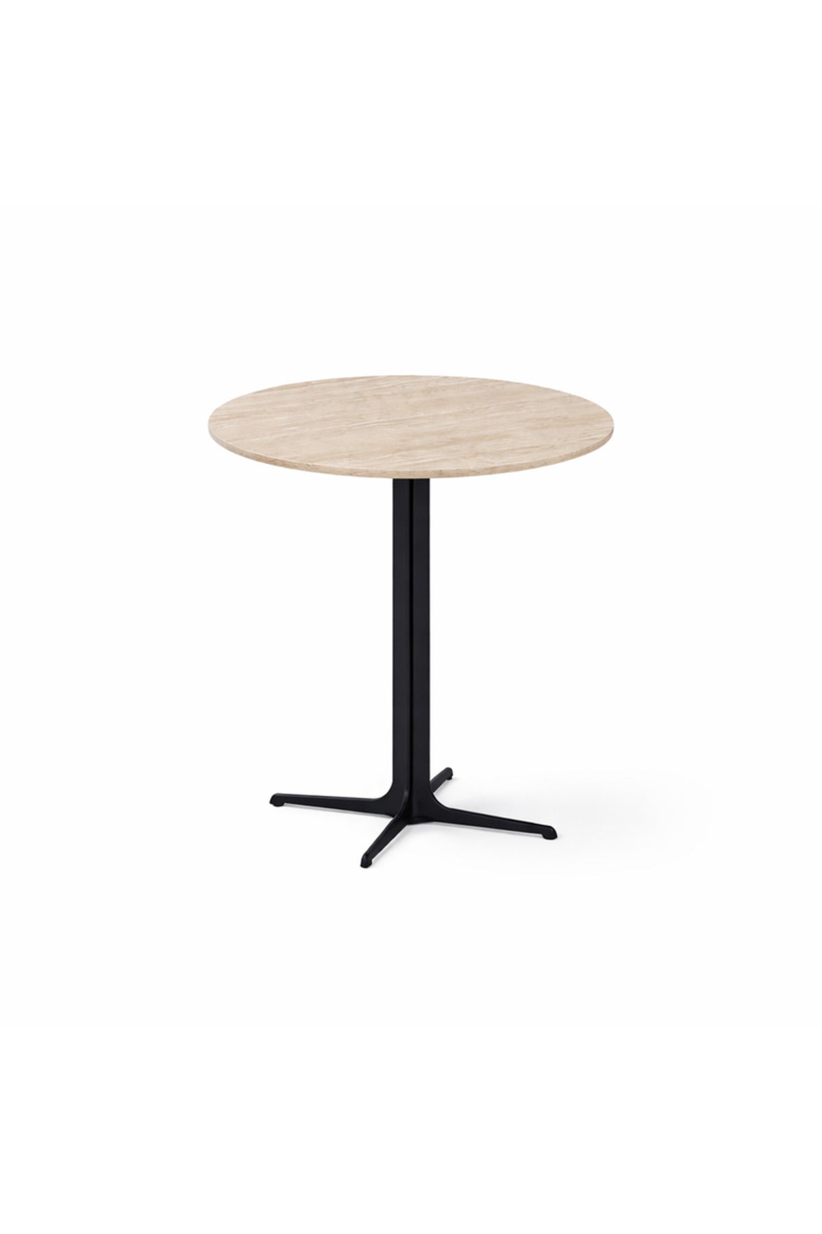 Beige Round Coffee Table with Black Base, 60x60x75 CM beige round coffee Dinner