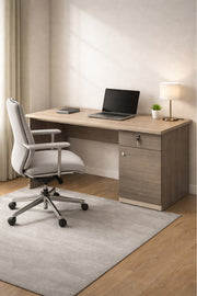 Dark Wood Office Desk √ê Modern Workstation with Storage √ê 120x60x75 cm