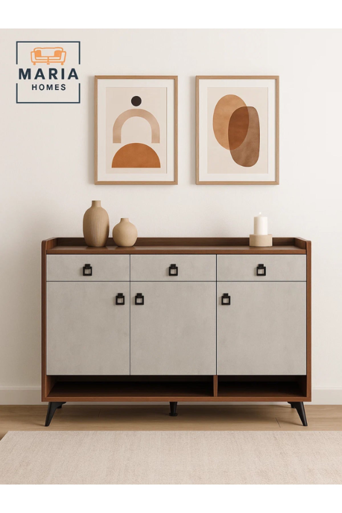 Modern Coffee Ash Shoes Cabinet Ð 120_32_100 cm with Spacious Storage and Metal Legs