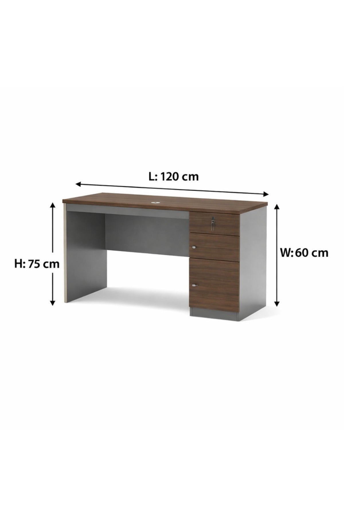 Sleek Dark Wood Office Desk with Storage Drawer √ê Compact Executive Desk