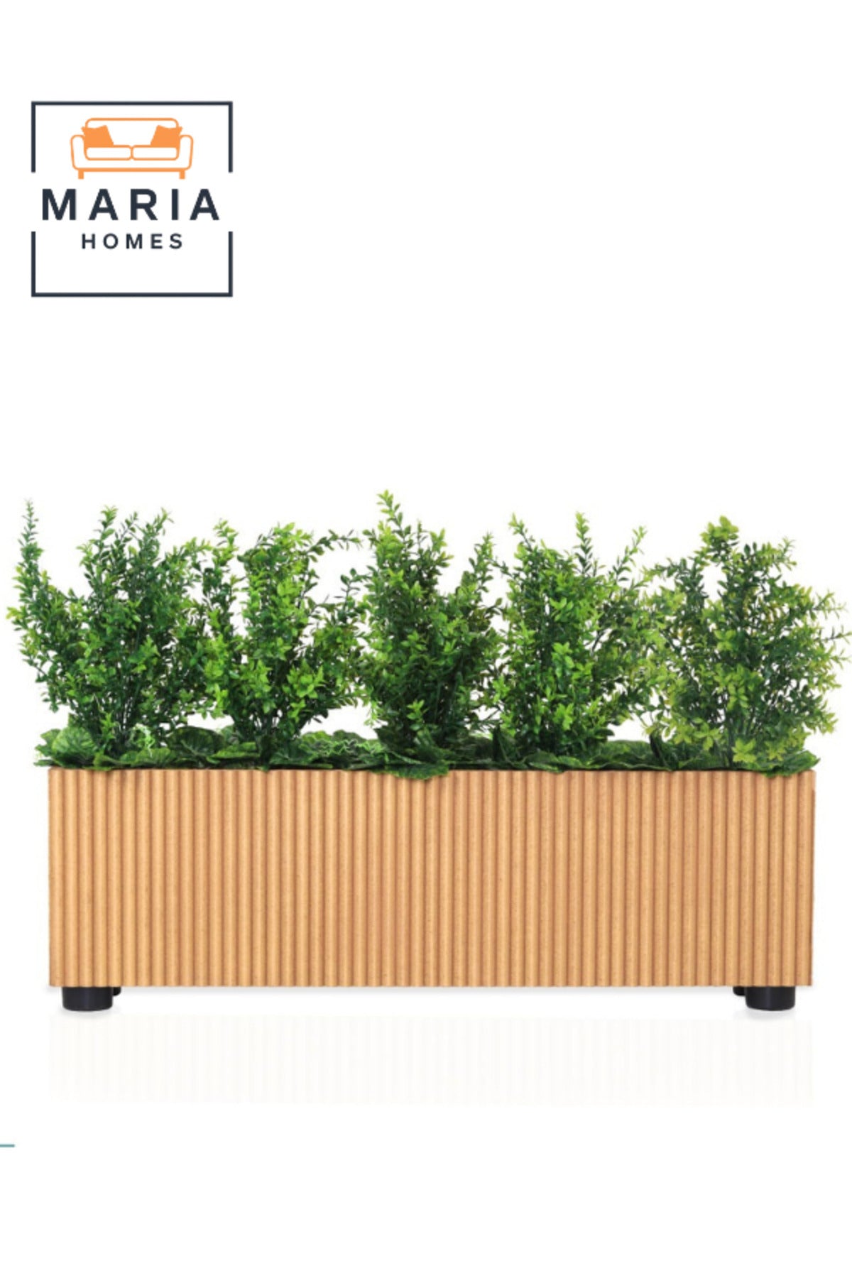 Artificial Green Plant65x100cmLarge Decorative Indoor Plant with Natural Striped Wooden Pot for home
