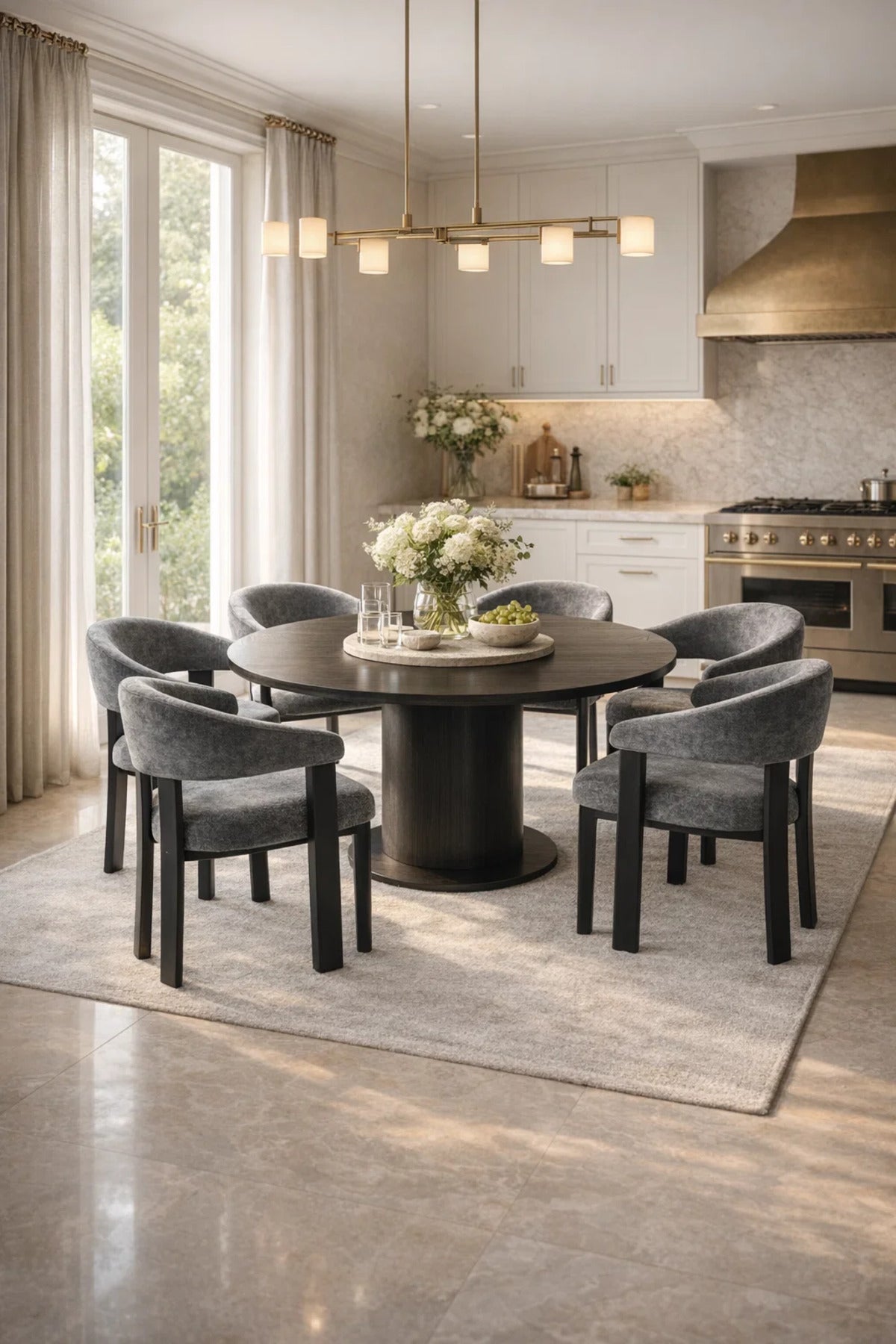 Dark Grey Armchair with Black Wooden Legs, 79x48x49 CM dark grey armchair Dining Room