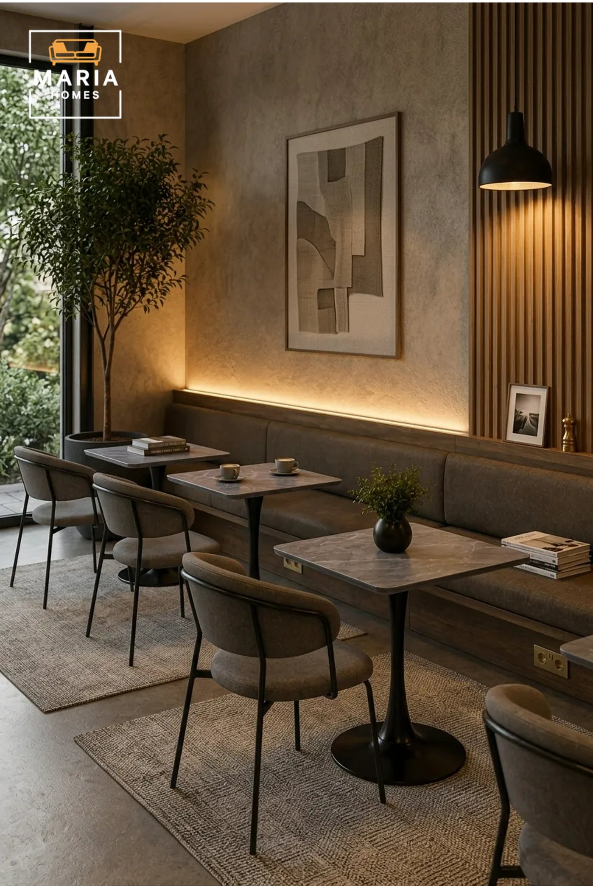 Modern Square Marble Dining Table with Metal Pedestal Base for Cafe Restaurant Furniture